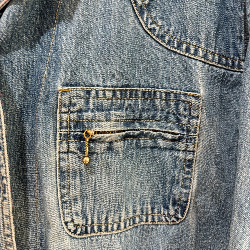 Cabin Creek Denim Chore Jacket with Plaid Details - Picture 3 of 7